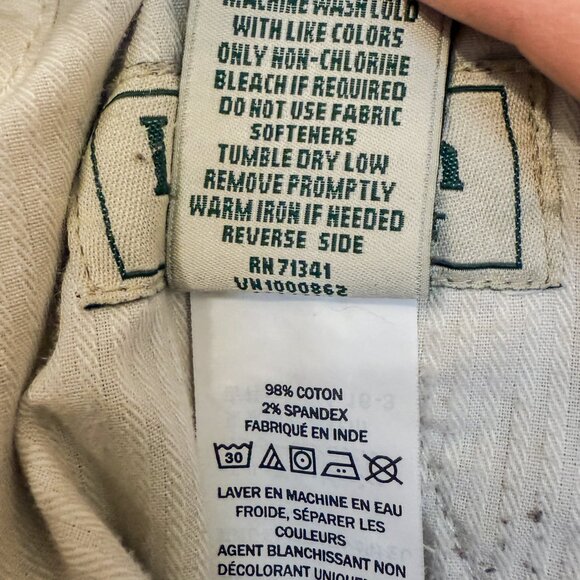 LL Bean Comfort Waist Corduroy Pants Men's 38x34 Beige Flat Front Stretch 502864 - Picture 5 of 6